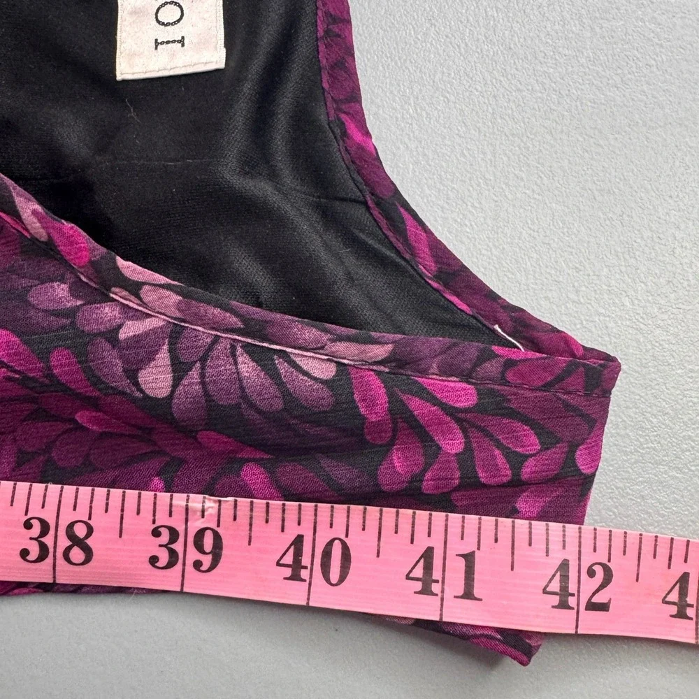 Studio I Dress & Cardigan Set Womens 12 Magenta Floral Ruffle Good 2pc Modest